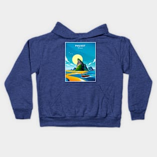 Phuket Thailand Vintage Colorful Travel Advertising Print Kids Hoodie